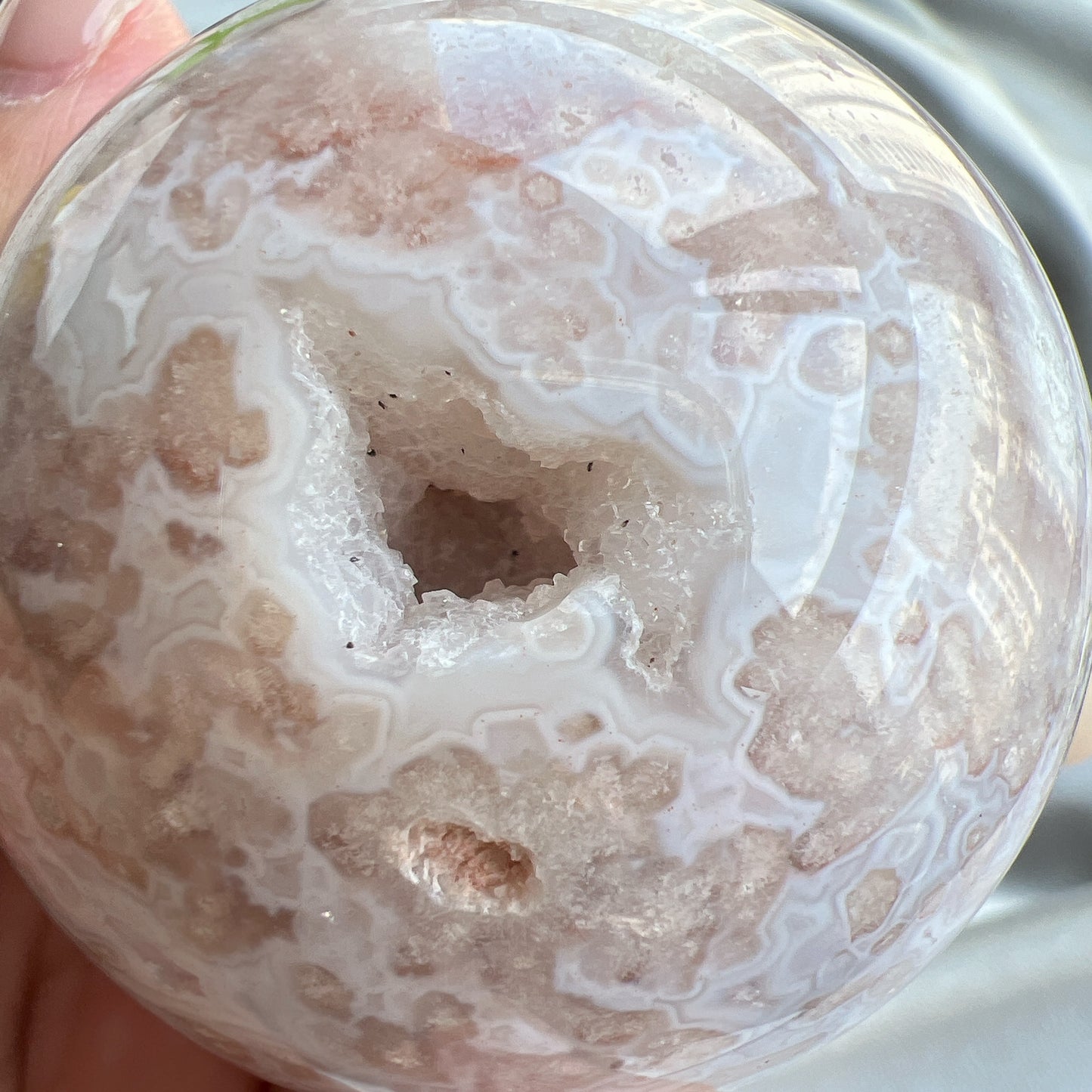 紫晶櫻花瑪瑙開口笑球
