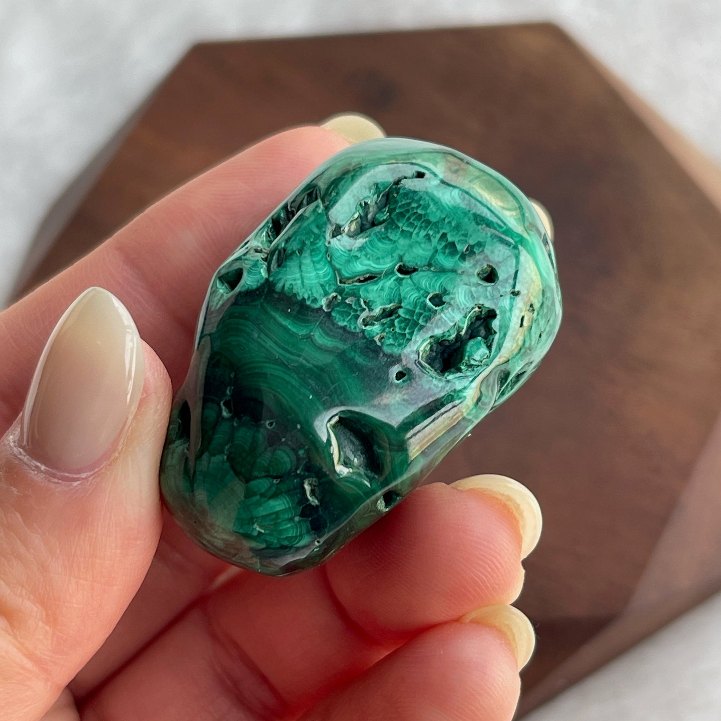 孔雀石 tumbled stone
