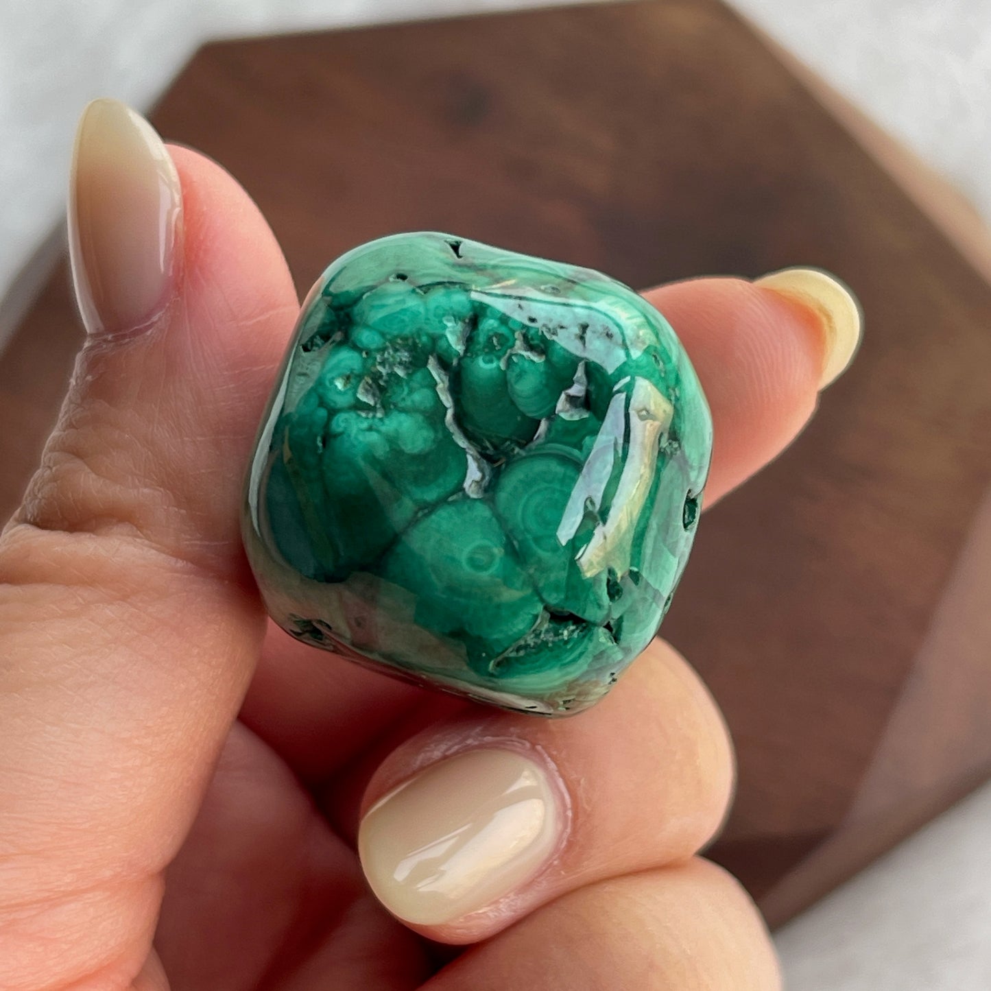 孔雀石 tumbled stone