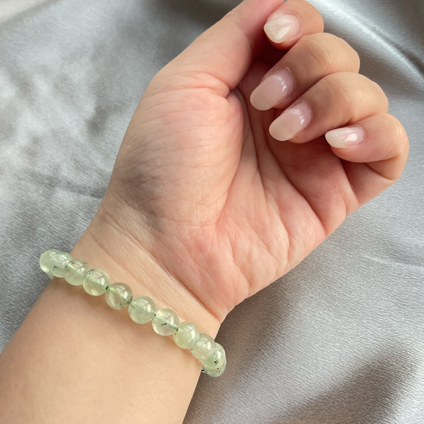 葡萄石黑髮晶共生手串