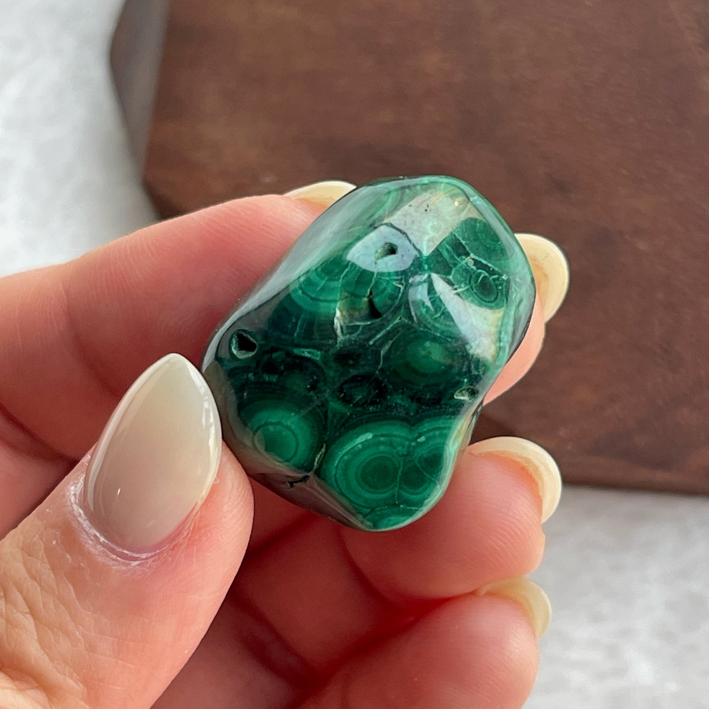 孔雀石 tumbled stone