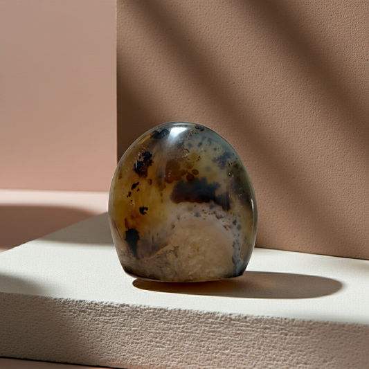 Agate with Dendritic 瑪瑙共生軟錳礦