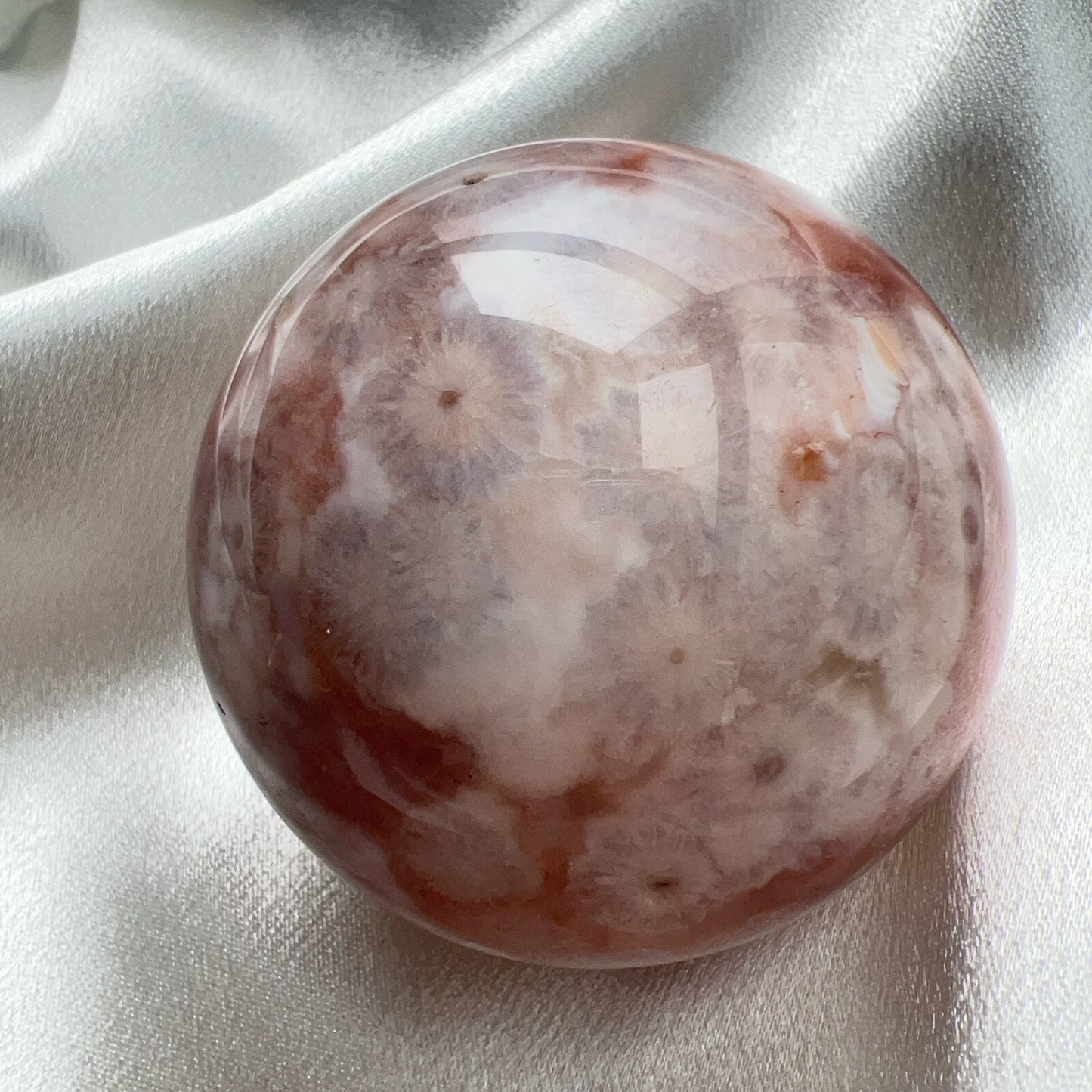 Carnelian Flower Agate Sphere 紅玉髓櫻花瑪瑙球