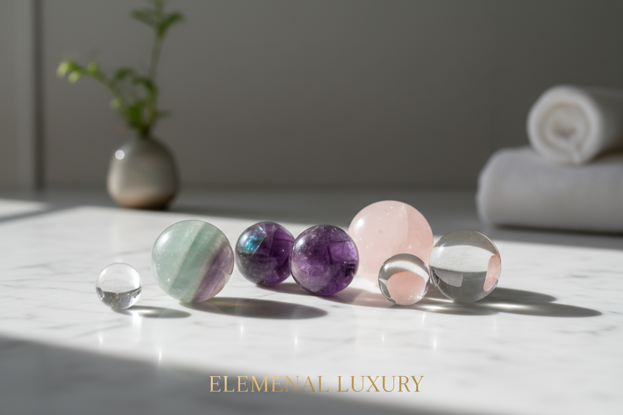 Crystal Spheres White Marble