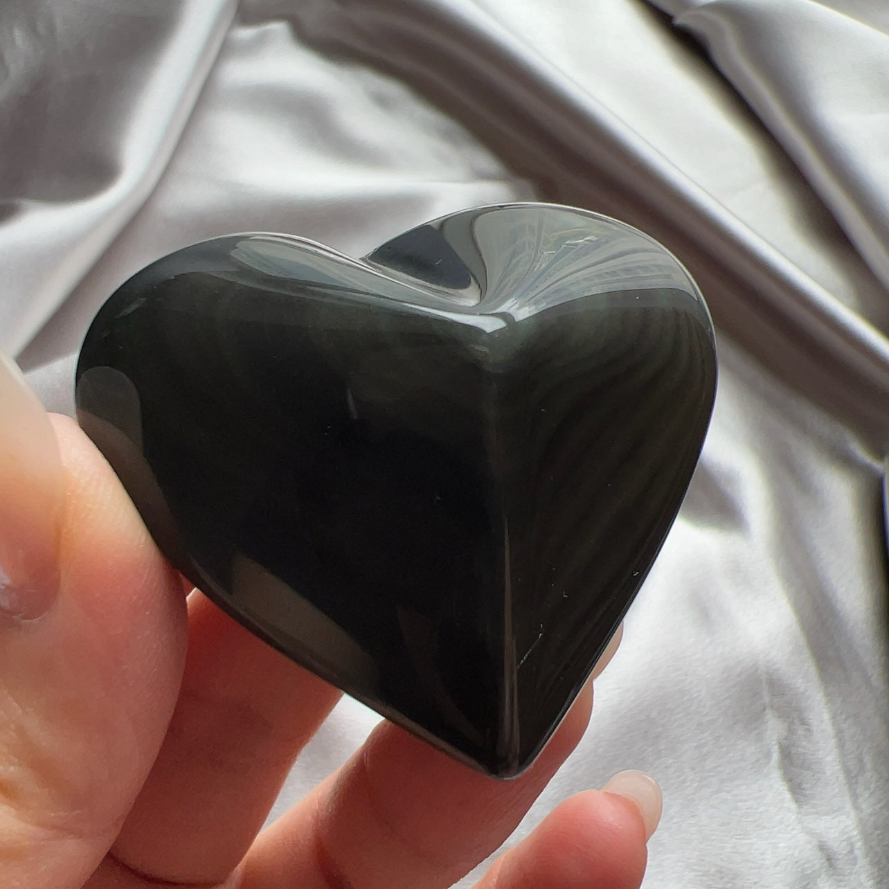 Rainbow Obsidian Heart 彩曜石心