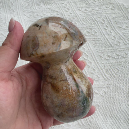 海洋碧玉大蘑菇造型擺設