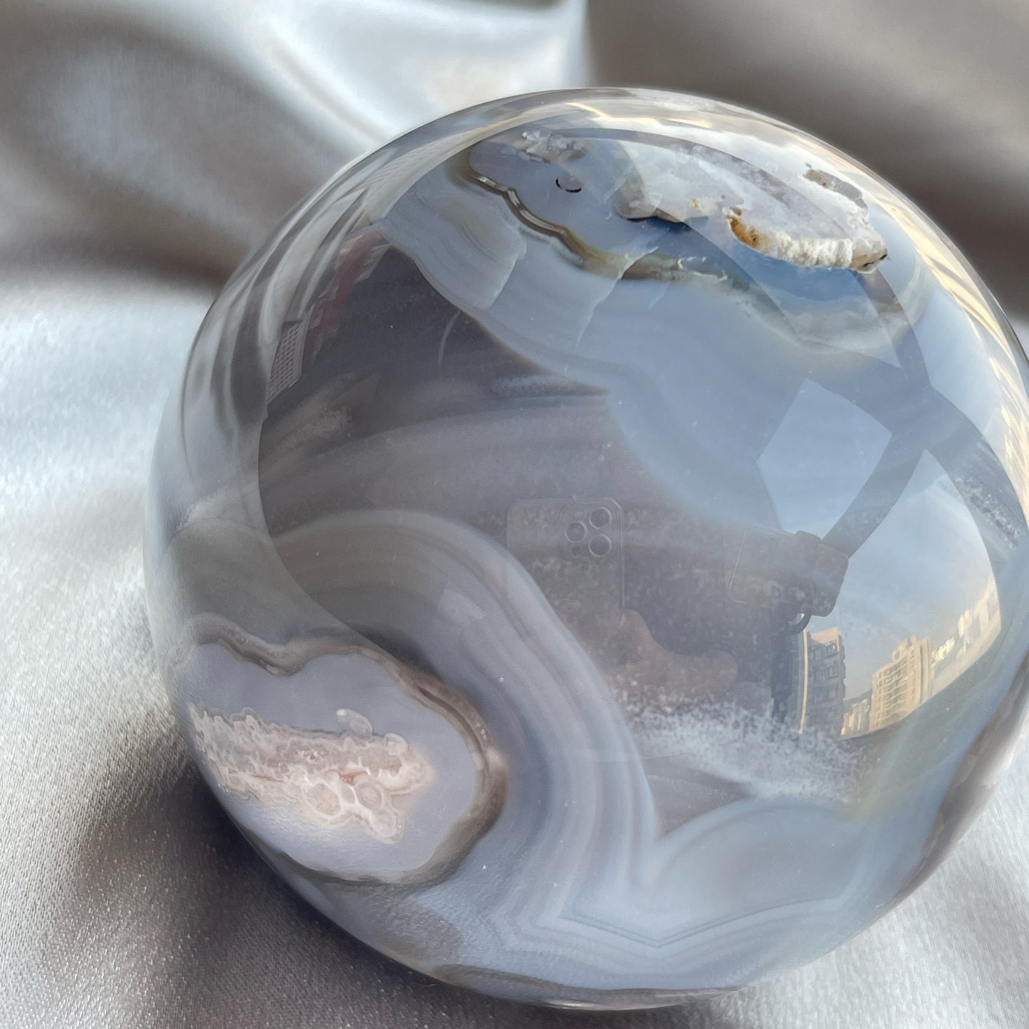 Flower Agate Sphere 櫻花瑪瑙球