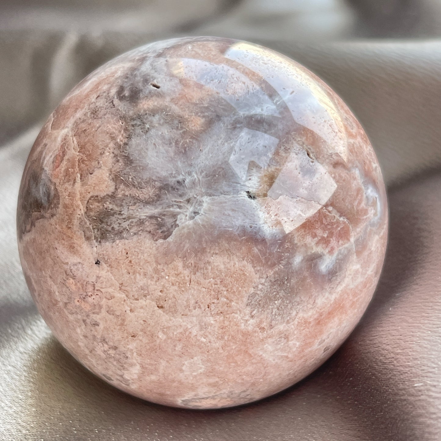 Flower Agate Sphere 櫻花瑪瑙球