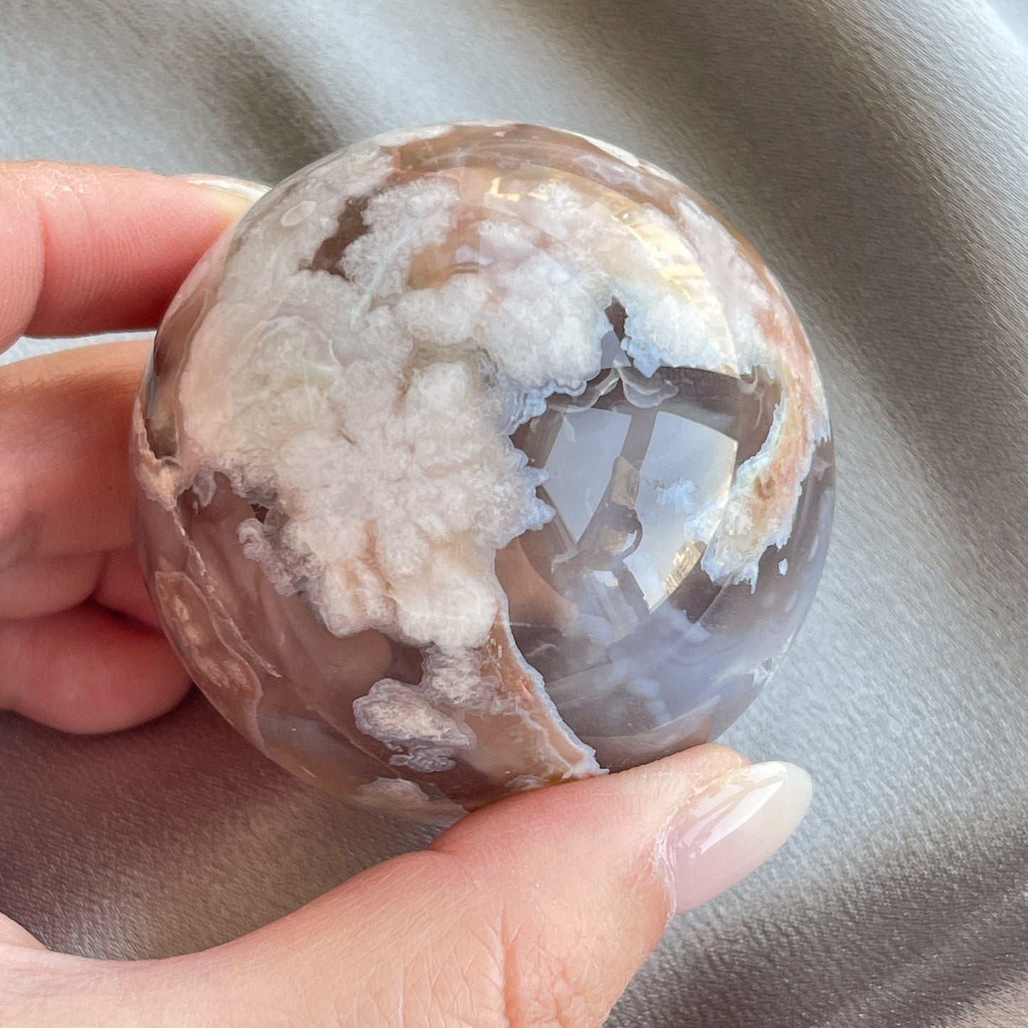 Flower Agate Sphere 櫻花瑪瑙球