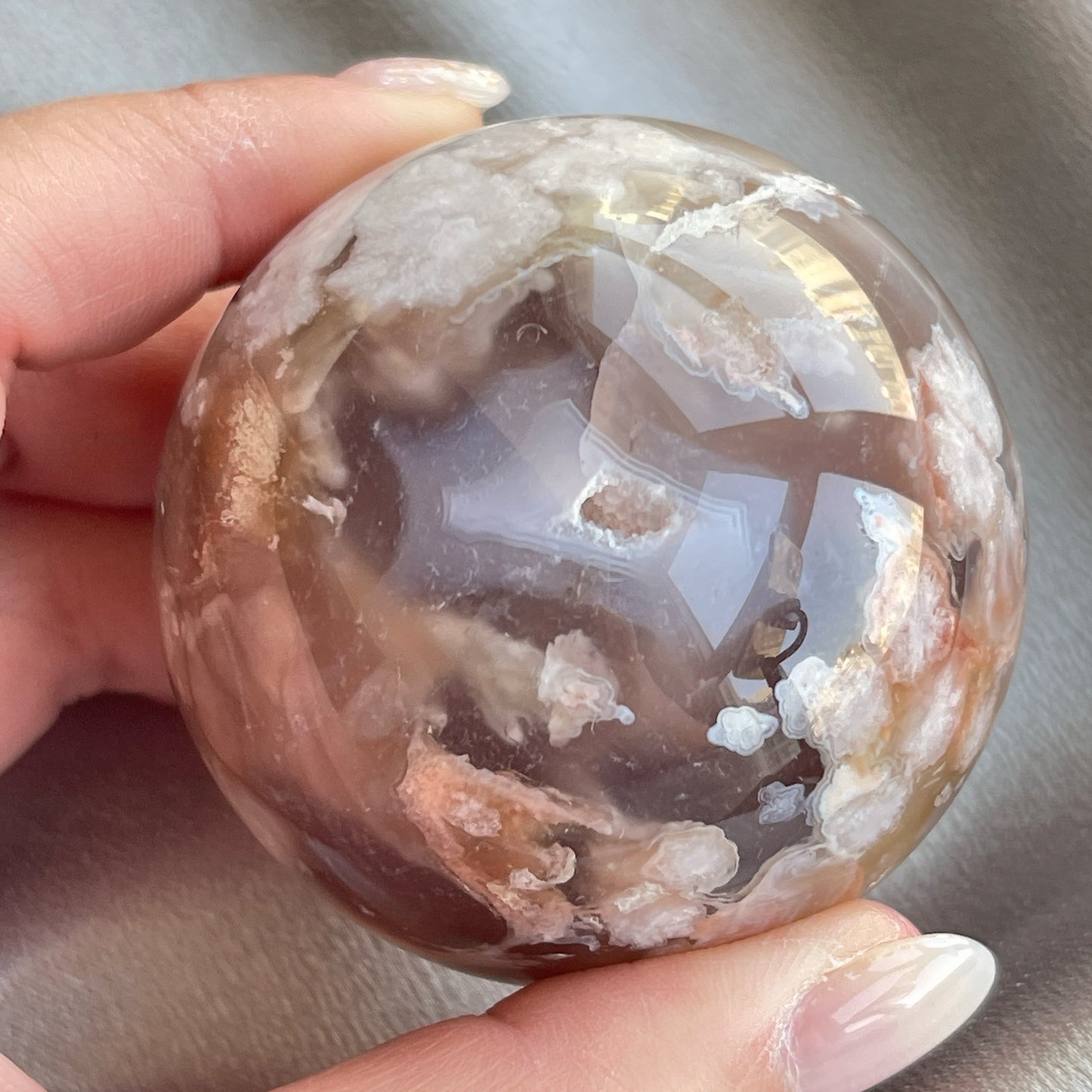 Flower Agate Sphere 櫻花瑪瑙球